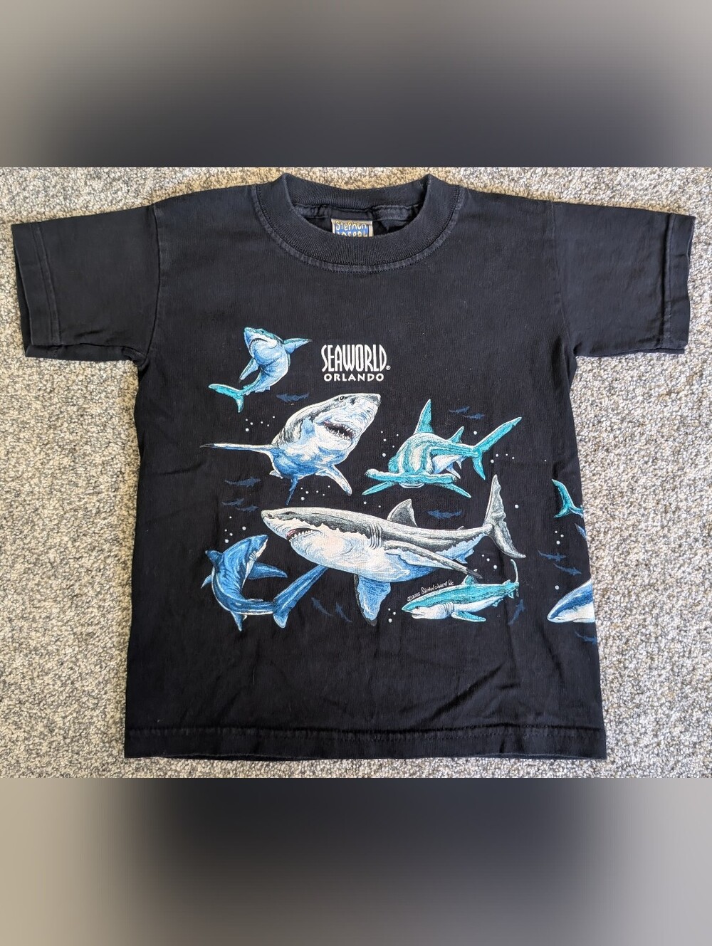 Vintage Stephen Joseph SeaWorld Great White Shark Graphic Tee USA Boys Size 2-4